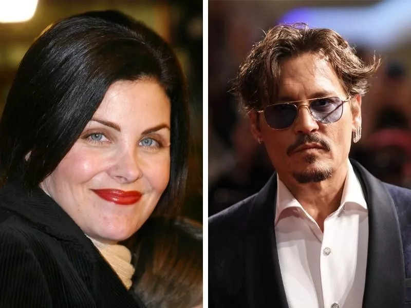 Sherilyn Fenn and Johnny Depp