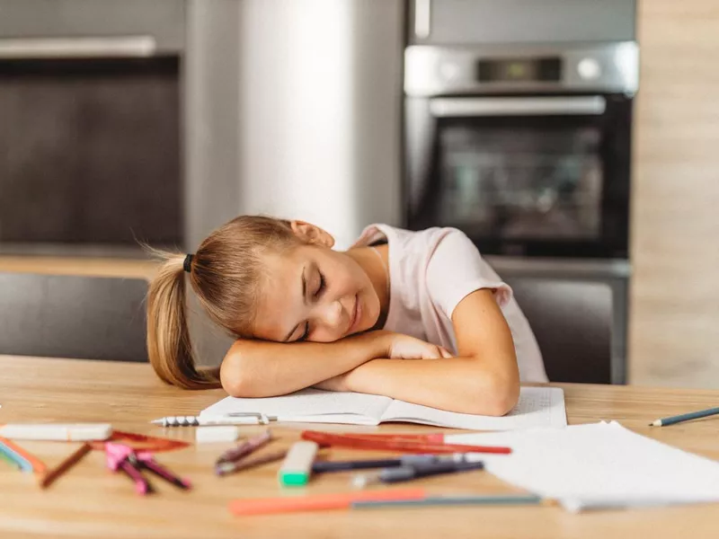 Child learning from home