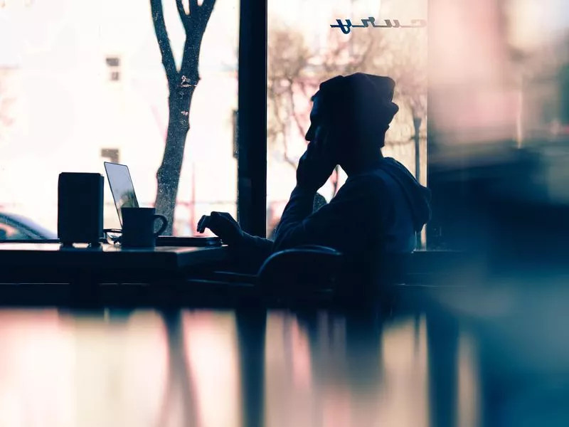 Teen working at a coffee shop