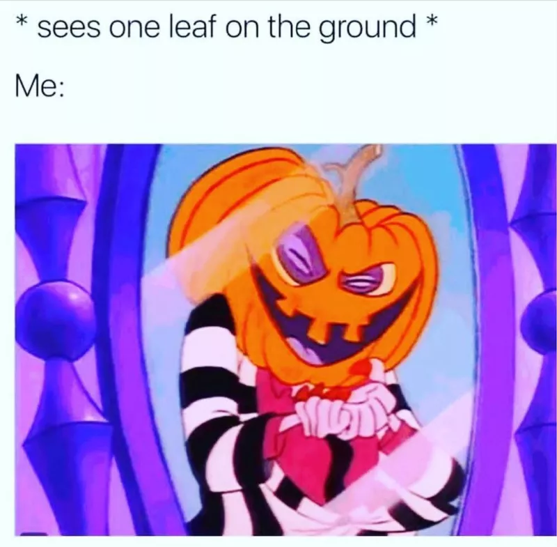 Fall spooky pumpkin meme