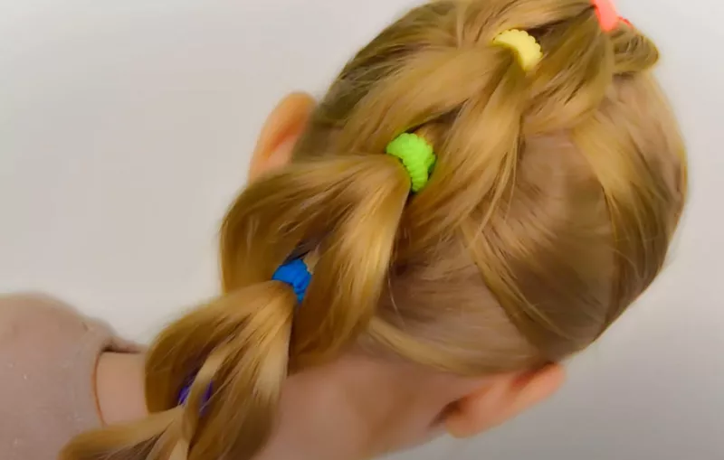 Rainbow pull-through braids for kids