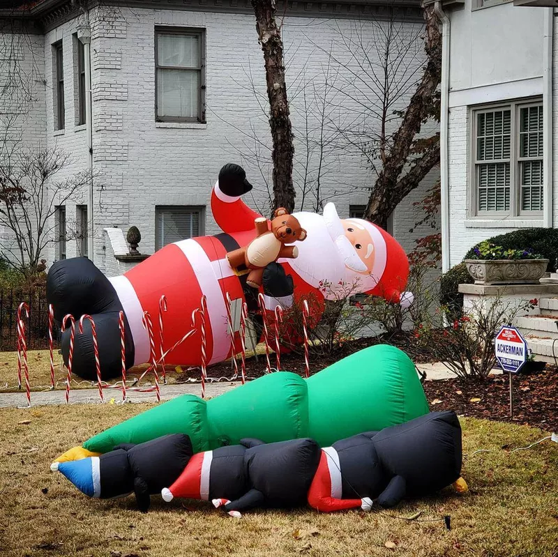 Christmas Santa laying down