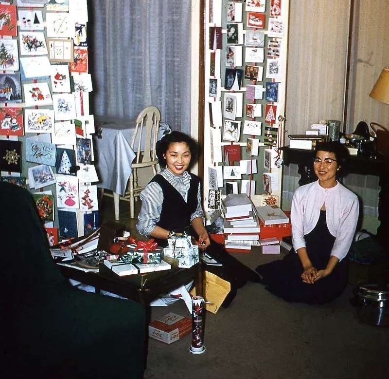 Women celebrating Christmas