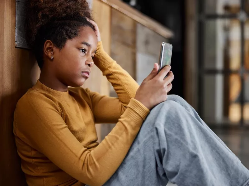 Girl using cell phone