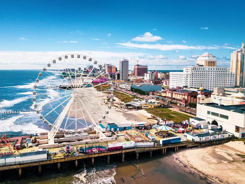 Atlantic city waterline aerial view