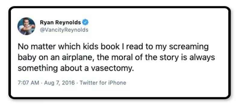 Ryan Reynold tweet about children's books