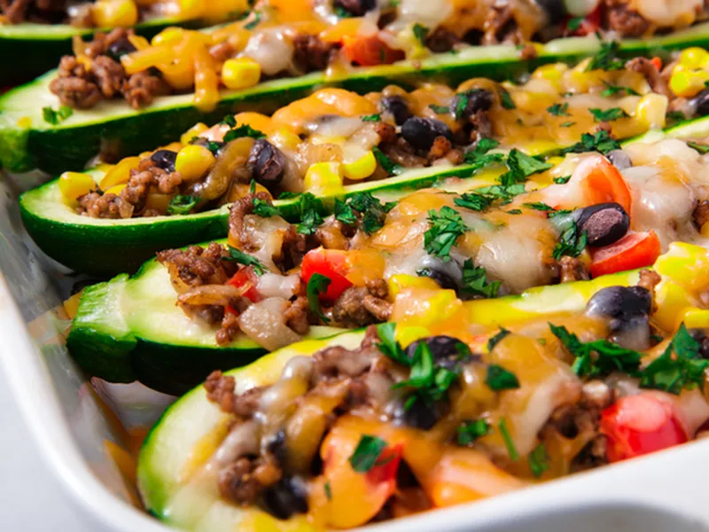 Burrito Zucchini Boats