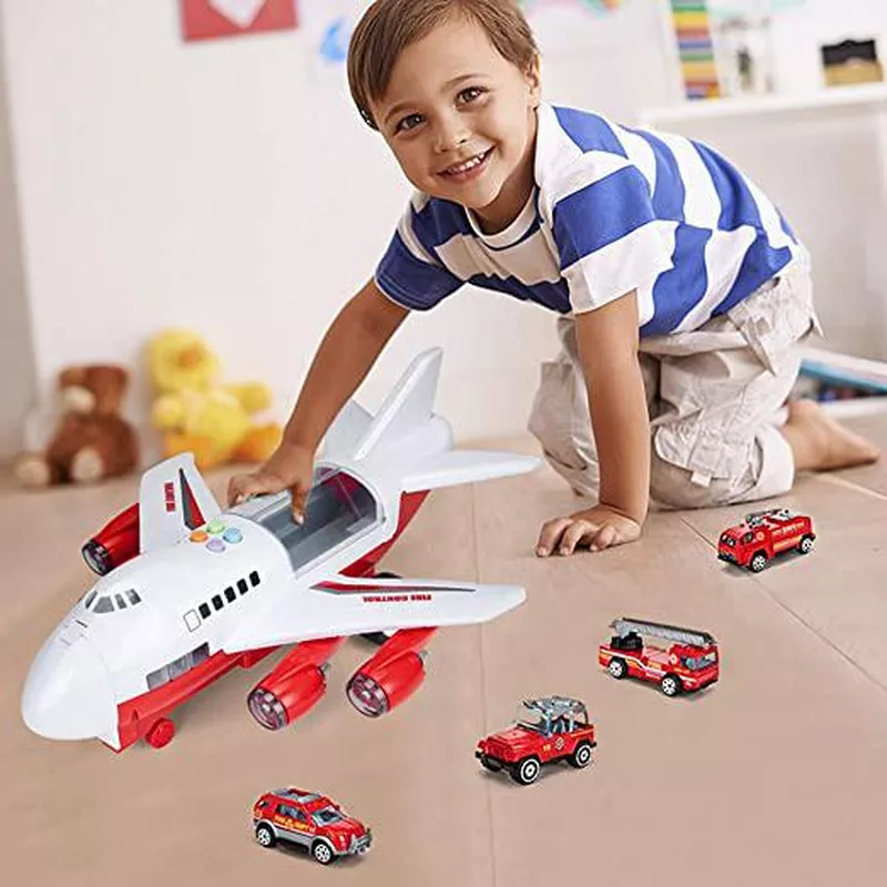 SAITI Firefighting Car Toys Set With Transport Cargo Airplane