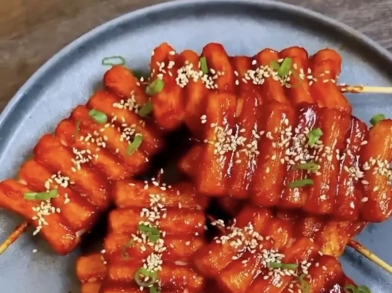 Korean Spicy Rice Cake Skewers