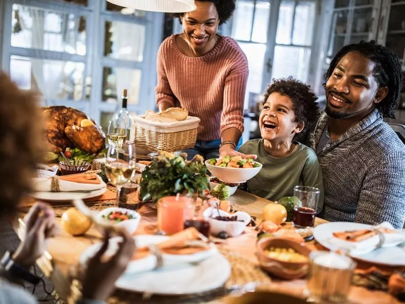 Family Enjoying Thanksgiving