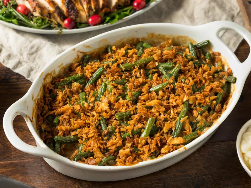 Homemade Thanksgiving green bean casserole