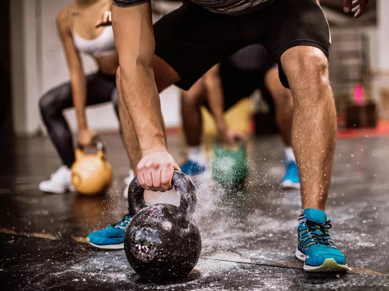 Lifting kettlebells