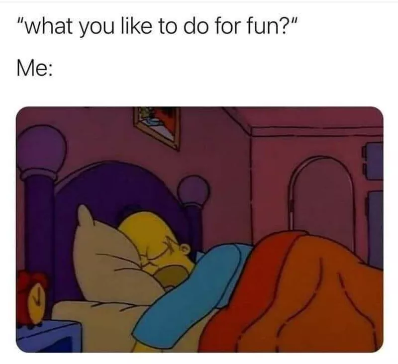 Sleeping for fun meme