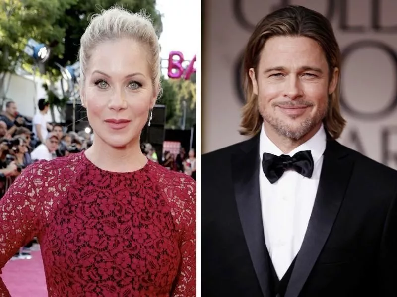 Christina Applegate and Brad Pitt