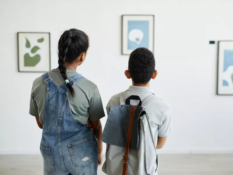 Schoolchildren in museum