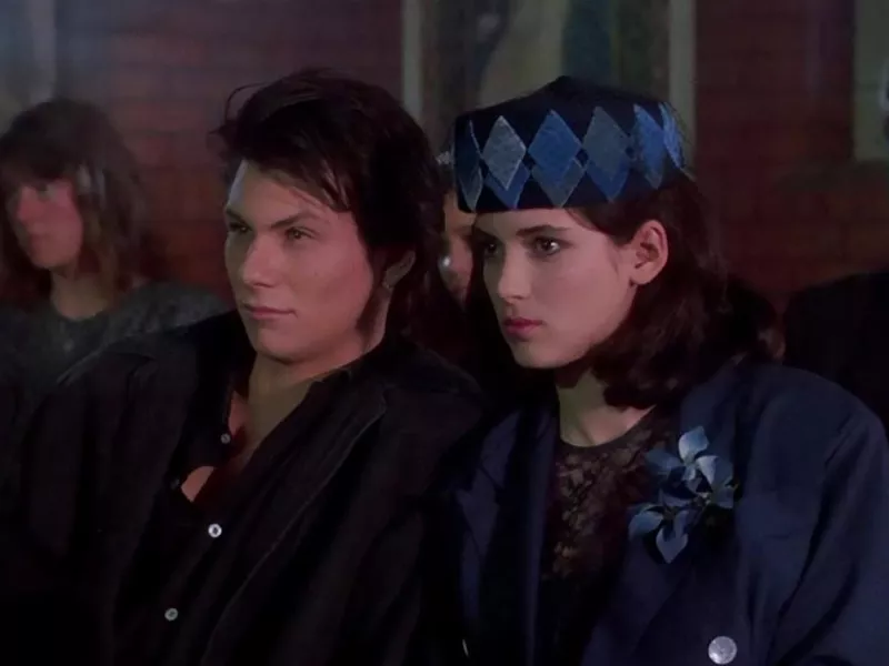 Christian Slater and Winona Ryder in Heathers