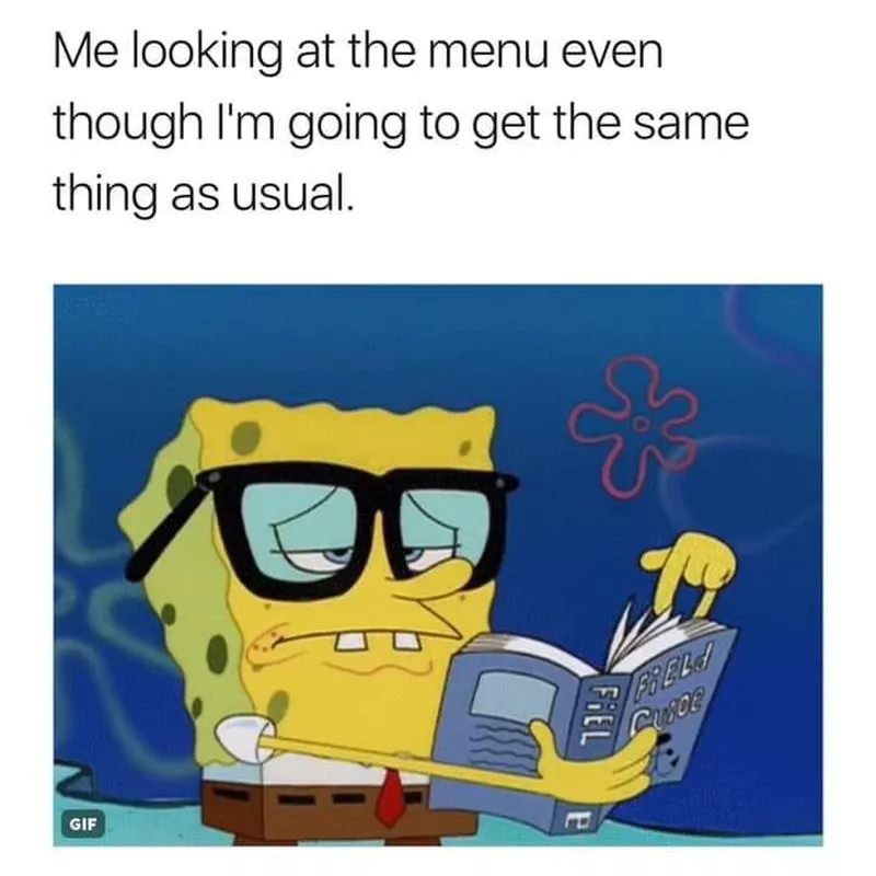 SpongeBob reading a field guide