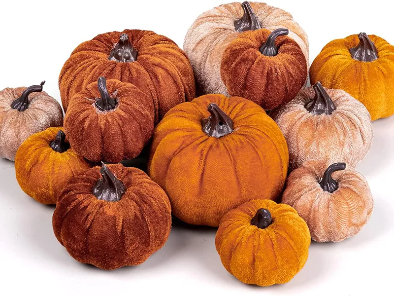 Whaline 12Pcs Fall Artificial Pumpkins