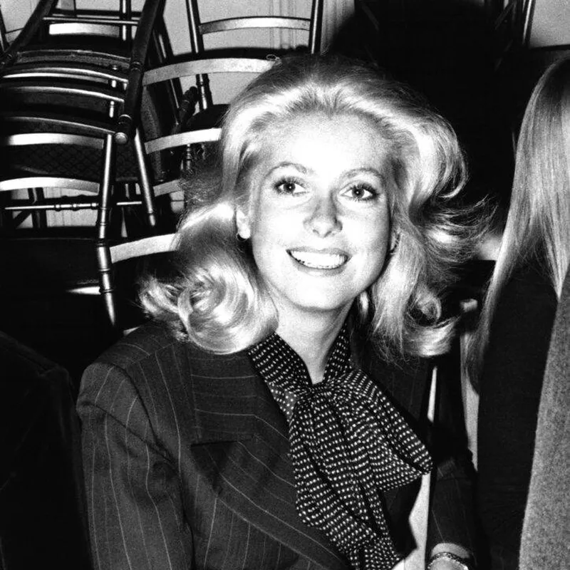 Actress Catherine Deneuve is seen at presentation of Paris couture Yves Saint Laurent’s Rive Gauche Collection, Nov. 1, 1971.