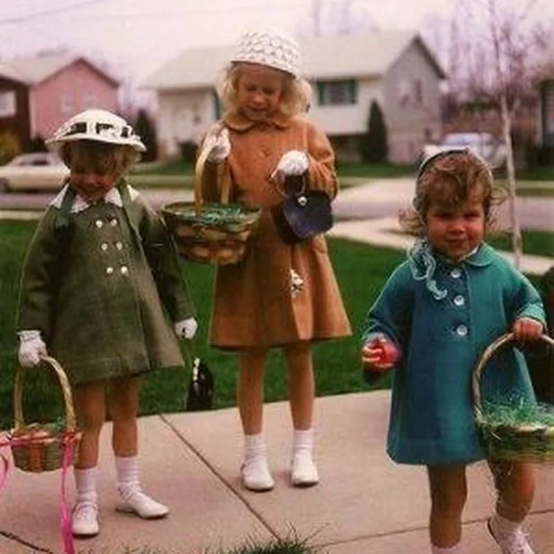 Sisters dressed for Easter