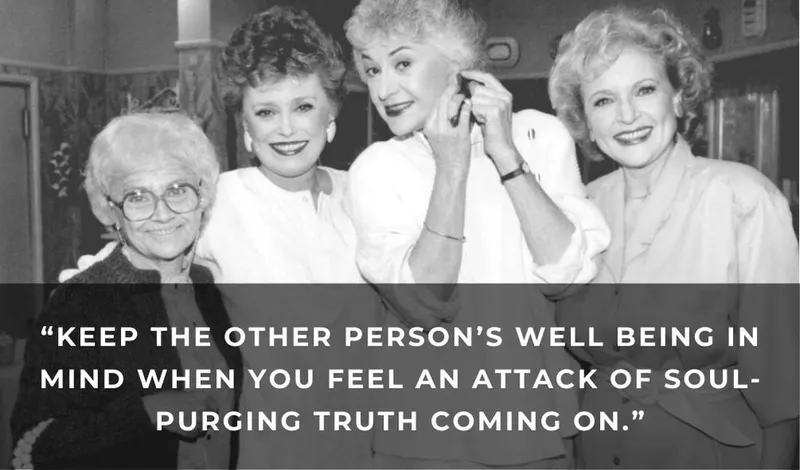 Betty White, with the Golden Girls cast, on relationships