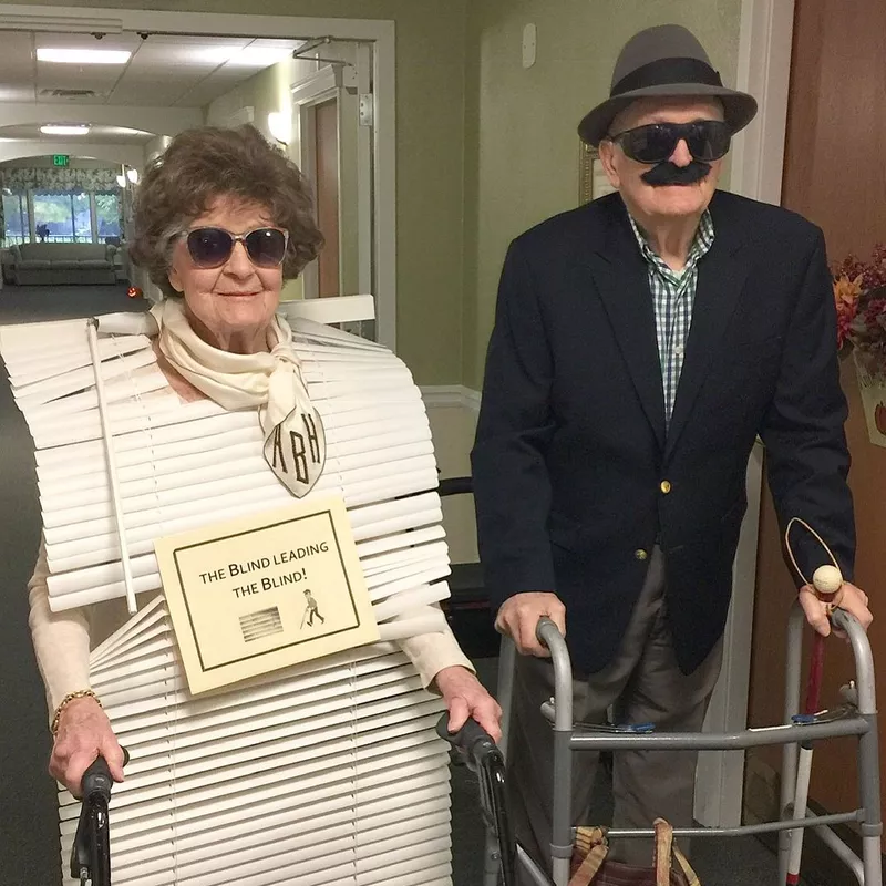 Blind couple funny Halloween costume