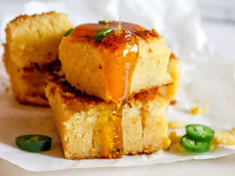 Baked honey cornbread