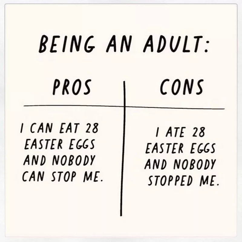 Funny Easter meme about being an adult