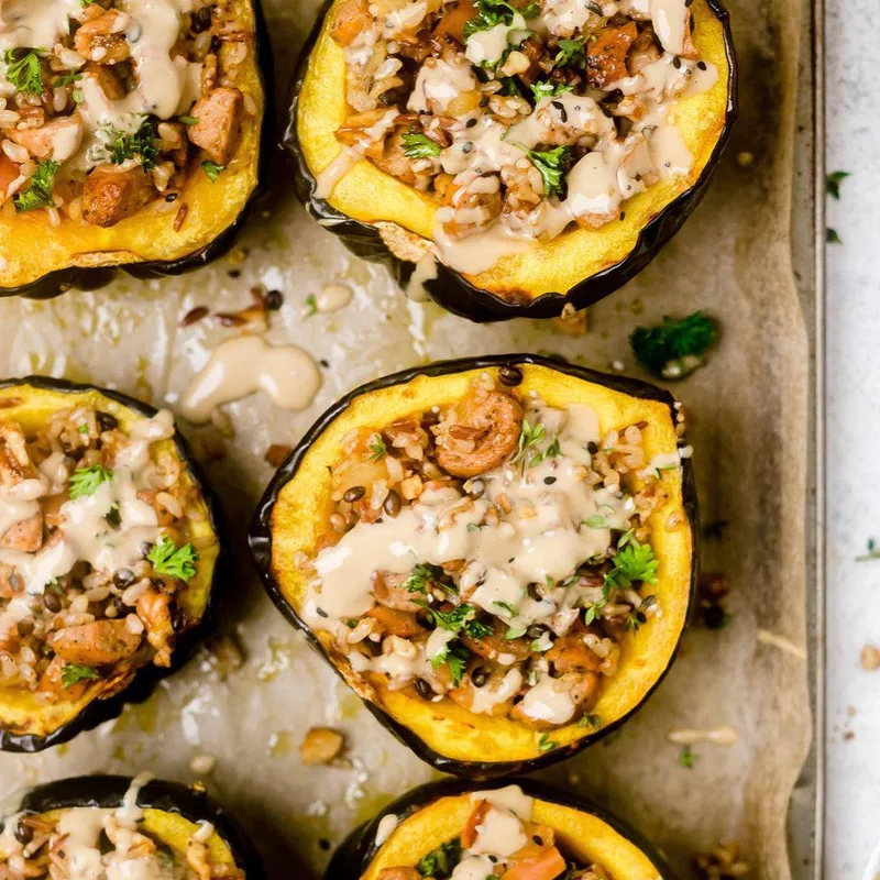 Stuffed Acorn Squash Boats