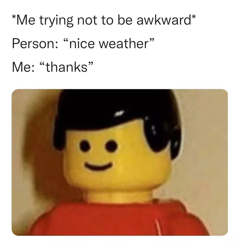 Lego man trying not to be awkward