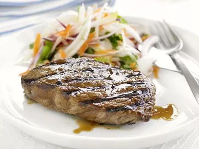 Teriyaki Steak With Fennel Slaw