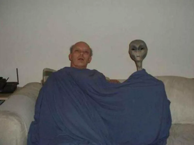 man with alien