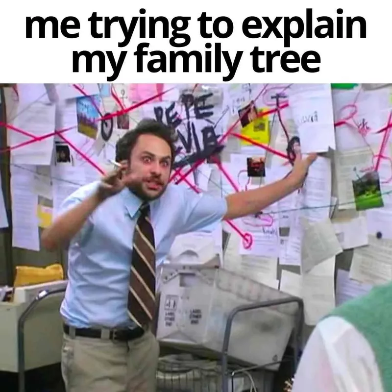 Confusing family tree meme