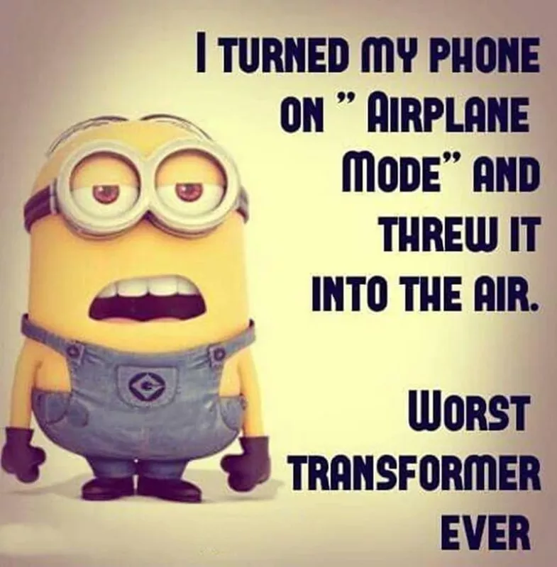 Airplane mode minion meme