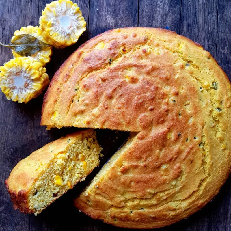 Cornbread With Creamed Corn and Jalapeno Honey