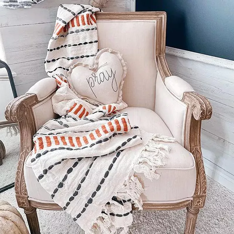 Warm blessings fringed throw blanket