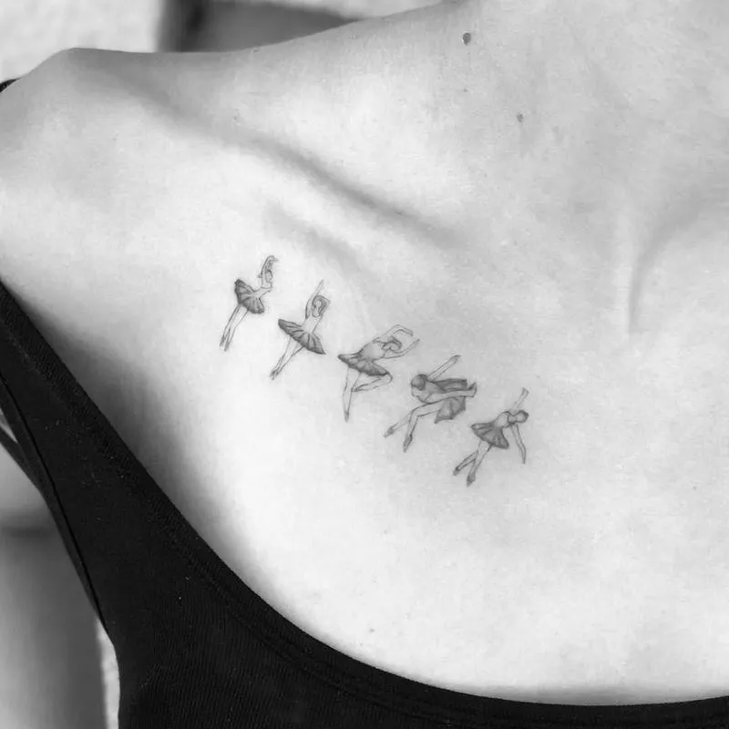 Fineline Ballerinas Tattoo