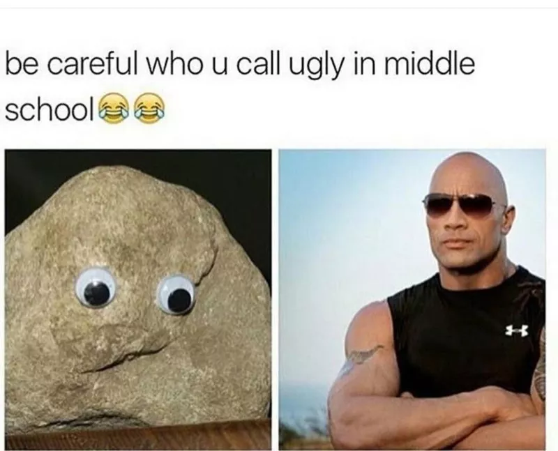 The Rock, then and now