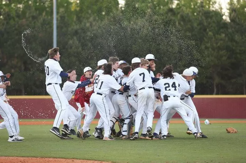 Mill Creek High School baseball players celebrating