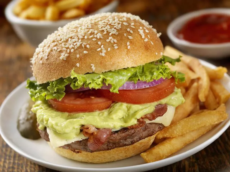 Guacamole burger topping idea