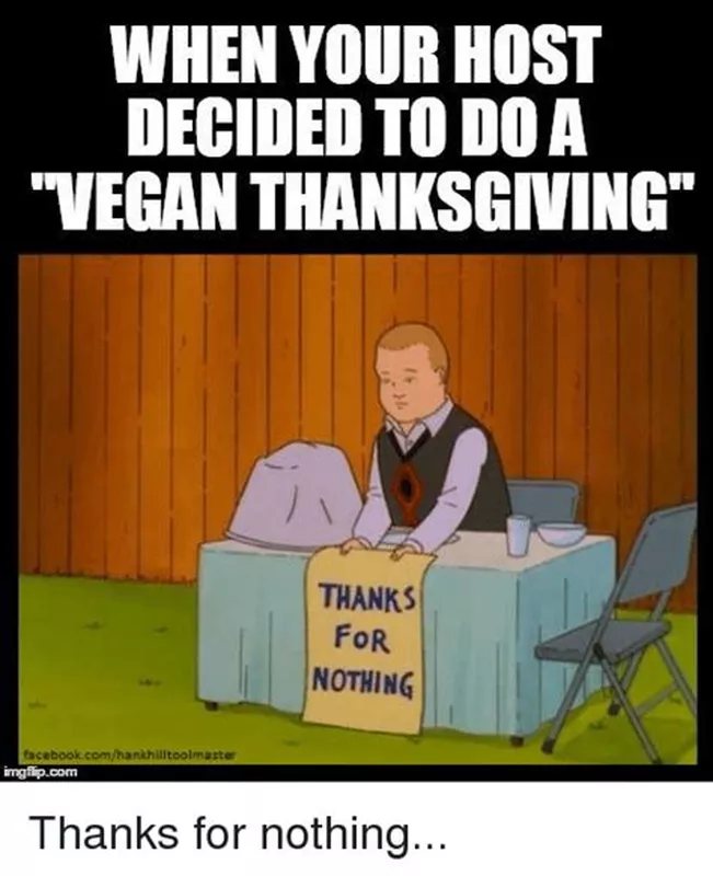 Vegan Thanksgiving meme