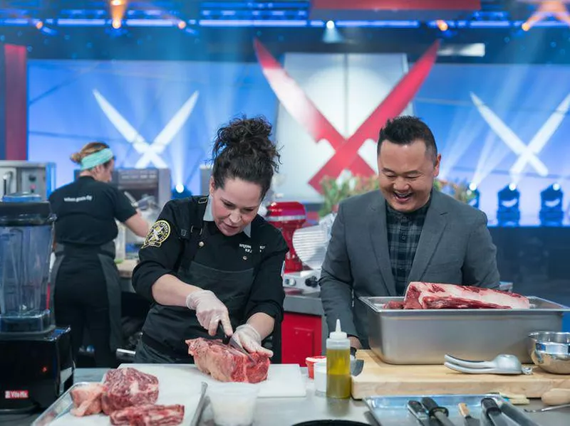 Iron Chef Stephanie Izard and Jet Tila