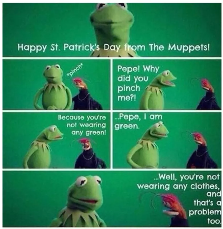 Kermit and The Muppet's St. Patrick's Day meme