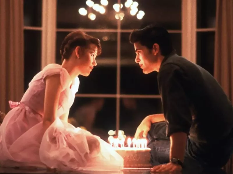 Molly Ringwald and Michael Schoeffling in Sixteen Candles