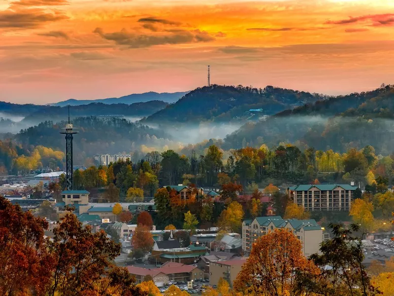 Sunrise over Gatlinburg skyline