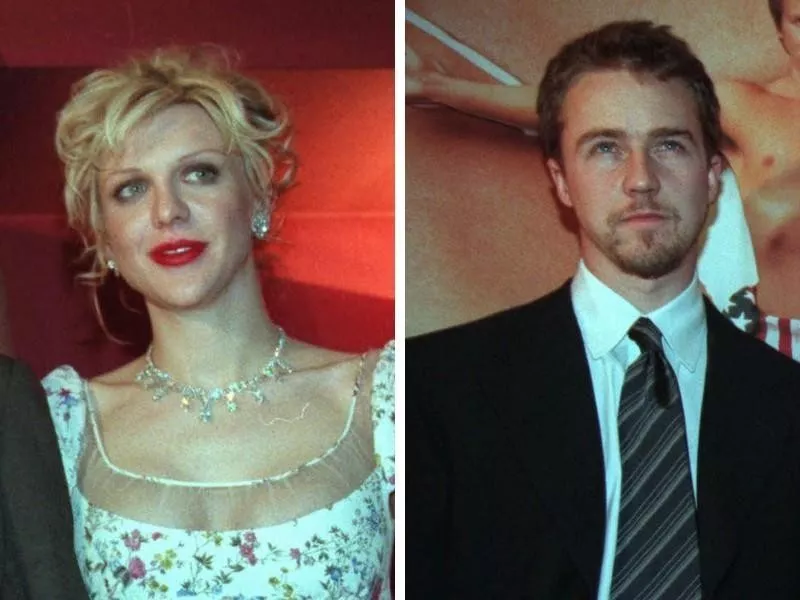 Courtney Love and Edward Norton