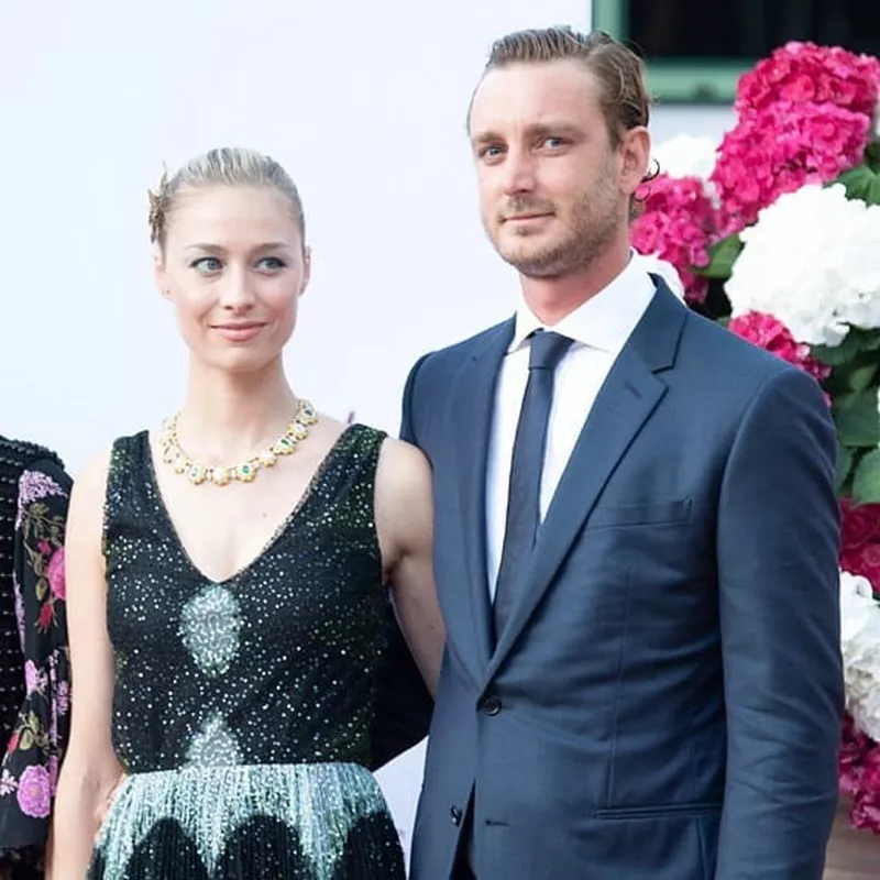 Pierre Casiraghi and Beatrice Borromeo posing