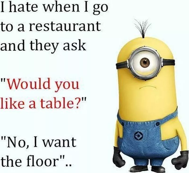 Restaurant minion meme