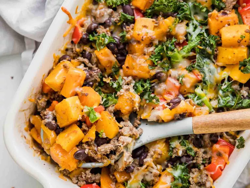 Spicy Southwest Butternut Squash Casserole