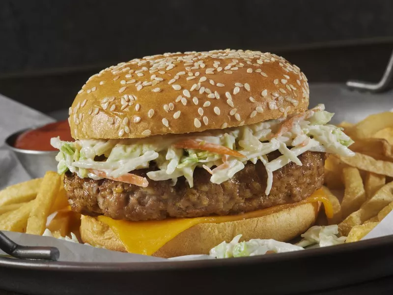 Juicy Cheeseburger with Creamy Coleslaw